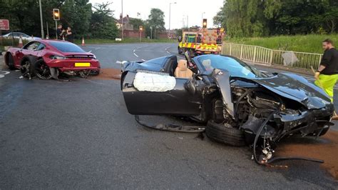 Ferrari And Porsche Wrecked In Sheffield Crash Bbc News