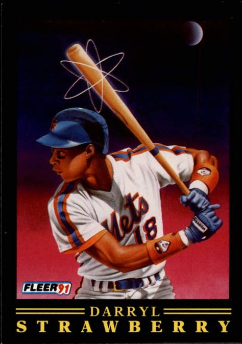 1991 fleer pro visions 12 darryl strawberry mets baseball baseball art sports baseball