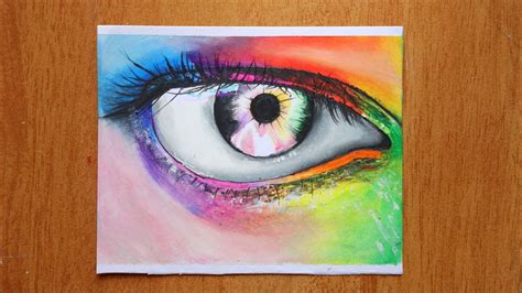 Colourful Eye Drawing Easy Oil Pastel Drawing For Beginners Abstract