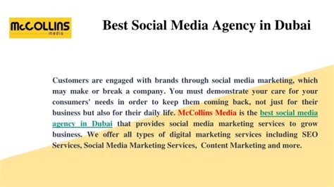 Ppt Best Social Media Agency In Dubai Powerpoint Presentation Free
