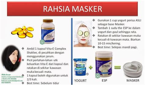 Menguak fakta manfaat vitamin e. Cara membuat masker ESP, Vita E dan Vita C - Mauceriasokmo