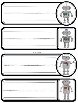 Toy expert mookie toys says: Editable Robot Nameplates & Labels | Robot, Writing ...