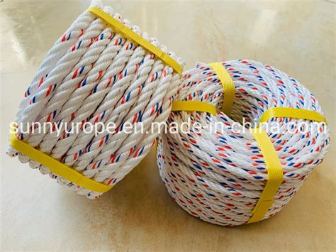Nylon Rope Polypropylene Rope Pp Danline Mooring Rope 3 Strands Pp
