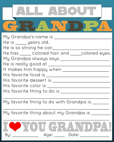 All About Grandpa1 2400×3000 Fathers Day Printable Fathers