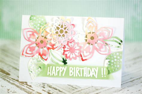 Crafting Ideas From Sizzix Uk Watercolor Birthday Card And A Pillow Box