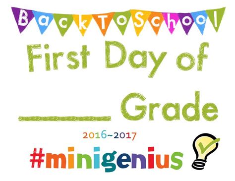 The Back To School Poster For First Day Of Grade With An Image Of A