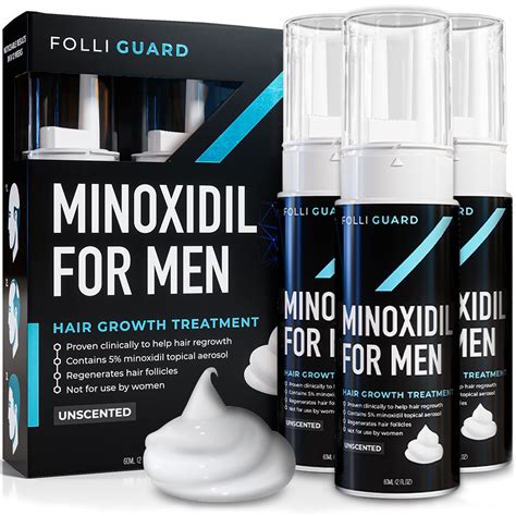 Minoxidil 5 Foam 3 Month Supply By FolliGuard Aerosol Foam Hair