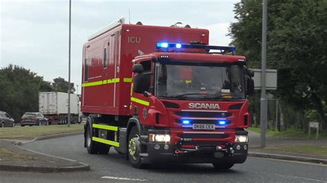 Merseyside Fire And Rescue Service Incident Command Unit Responding