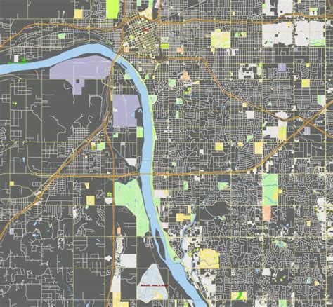 Tulsa Oklahoma Us Free Download Vector Map Of Tulsa Oklahoma Us In Ai