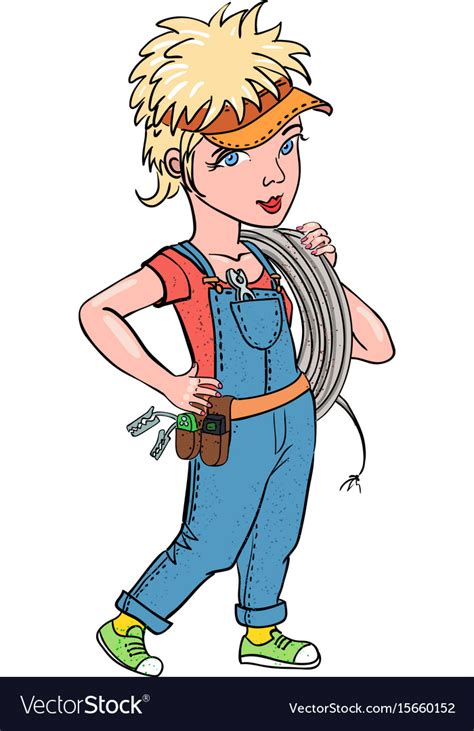 Cartoon Image Of Female Mechanic Royalty Free Vector Image