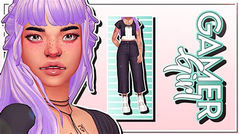 The Sims 4 Gamer Girl 🎮💜 Cas And Lookbook Cc Links Youtube