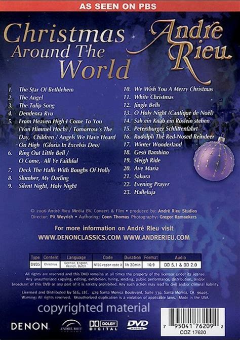 Andre Rieu Christmas Around The World Dvd 2006 Dvd Empire