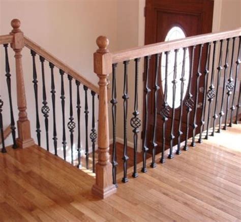 Wood And Wrought Iron Railings Banister Remodel Iron Stair Railing