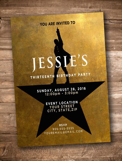 Card is bit of thick, rigid paper or slim pasteboard, particularly one employed for producing or printing on; Hamilton Musical Birthday Card Hamilton the Musical Personalized Invitation Invitations ...