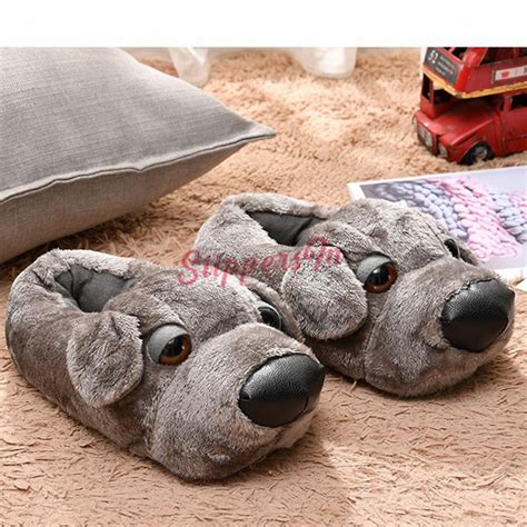 Cute Dog Slippers For Adults Fuzzy Animal Slipper Shoes