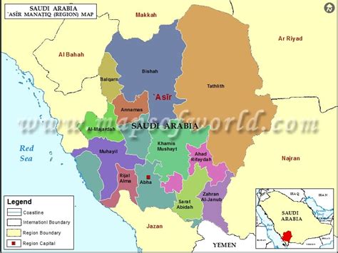 Asir Map Map Of Asir Region Mintaqah Saudi Arabia