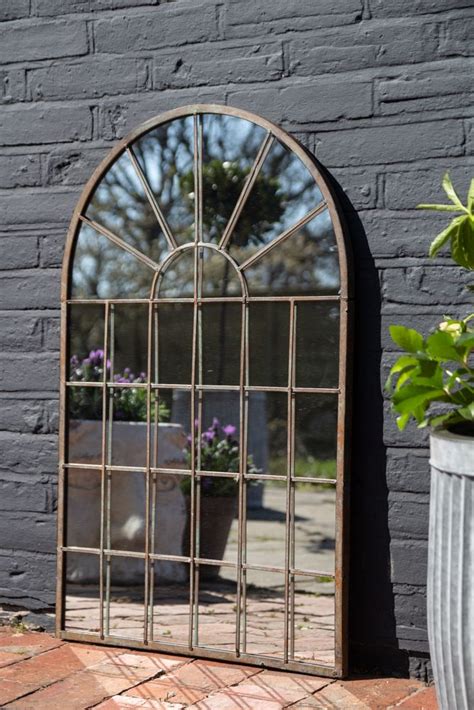 Crittall Style Arch Indooroutdoor Mirror In 2020 Outdoor Mirror