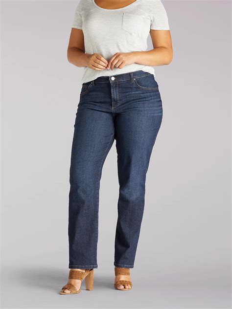Womens Stretch Relaxed Fit Straight Leg Jean Plus
