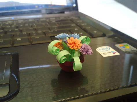 Miniature Quilled Flower Pot By My Sis