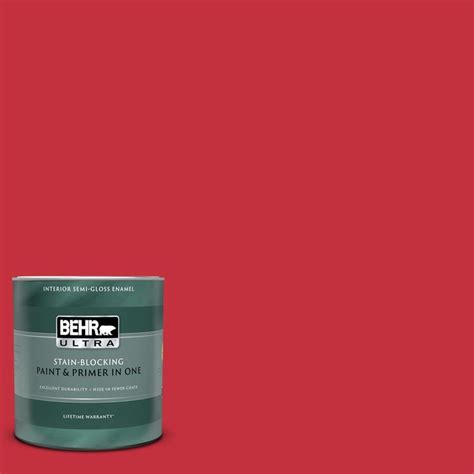 Behr Ultra 1 Qt 150b 7 Poinsettia Semi Gloss Enamel Interior Paint