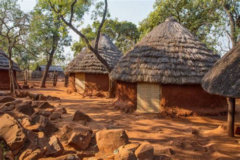 African Village With Traditional Huts Stock Photos Pictures And Royalty