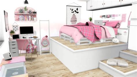 Pink Girly Dorm The Sims 4 Cc Speed Build Youtube