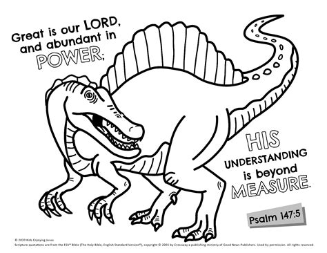 Spinosaurus Coloring Page Kids Enjoying Jesus