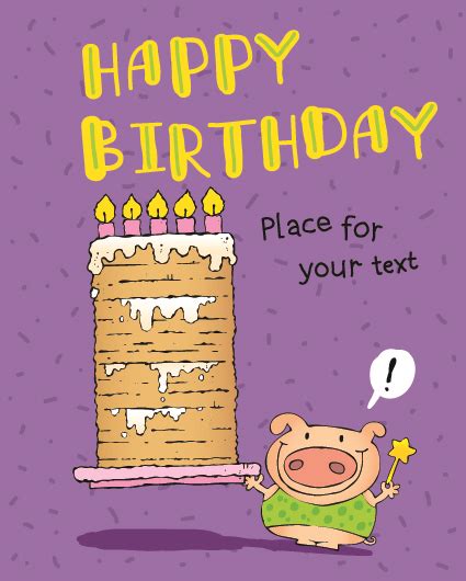 Funny Cartoon Birthday Cards Vector 03 Vector Birthday Free Download