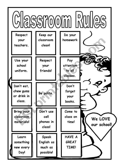 Classroom Rules Worksheets For First Grade Classroom Rules Classroom