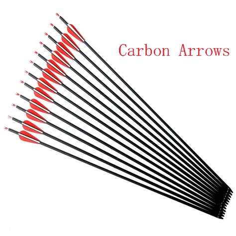 12pcs 30 Inch Pure Carbon Arrows Shaft Spine 350 Od 76mm For Archery