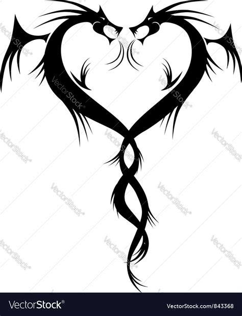 Couple Dragons Tattoo Royalty Free Vector Image
