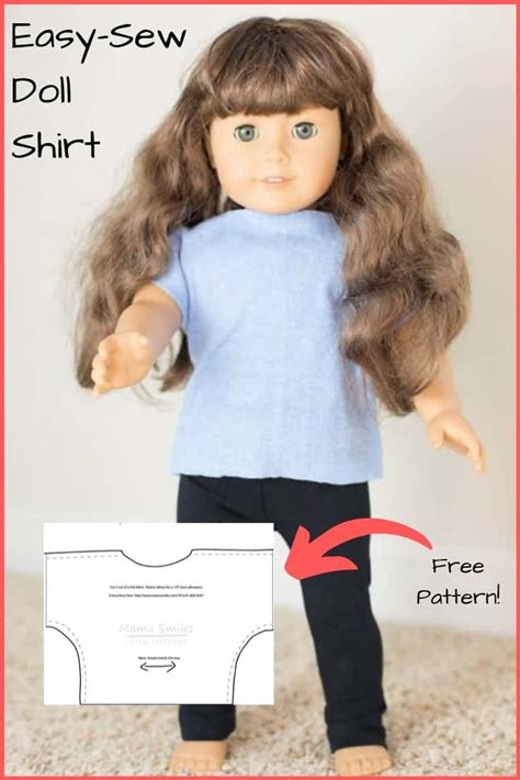 Easy And Free 18 Inch Doll Printable Shirt Pattern American Girl Doll