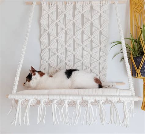 Macrame Cat Bed This Is The Best Cat Lover T Bed For Cat Etsy