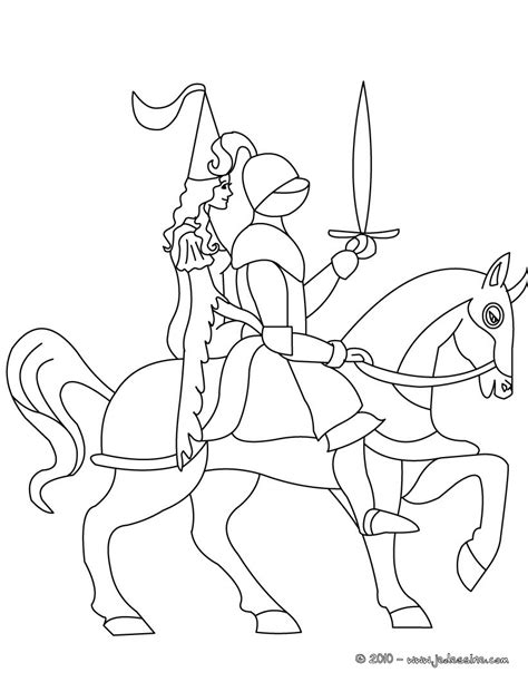 Coloriages le chevalier et sa princesse  fr.hellokids.com