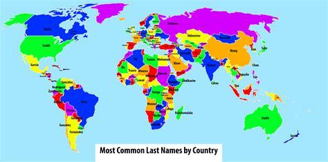 Mapa Cuáles son los apellidos más comunes en cada país Taringa