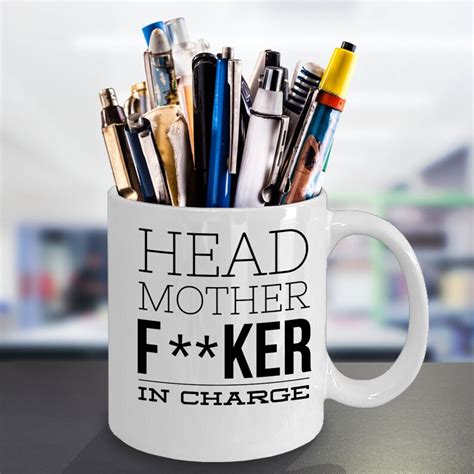 Sarcastic Coffee Mug Hmfic Mug Head Mother F In Charge Mug Etsy