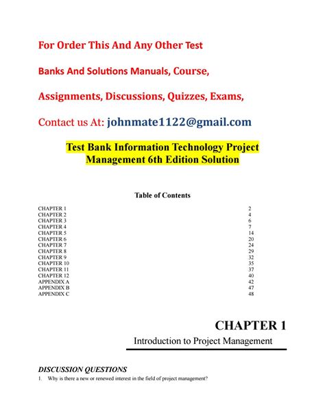 Successful Project Management Chapter 4 Solution Manual