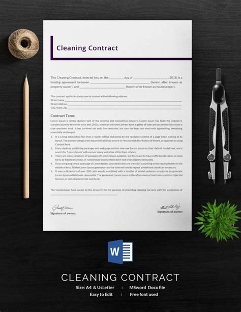Basic Cleaning Contract Template