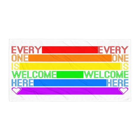 Everyone Is Welcome Here Lgbt Pride Towel Wall Print Lgbt Etsy