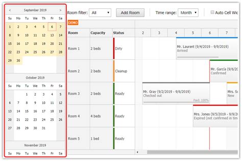 Php Hotel Room Booking System Javascript Html Mysql Daypilot Code