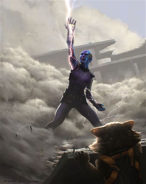Avengers Endgame Concept Art Shows Nebula Wielding Infinity Gauntlet