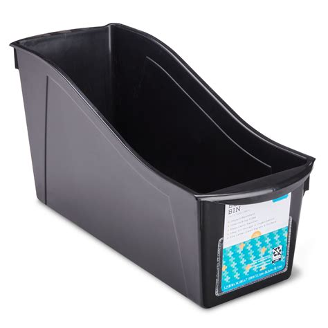 Storex Large Book Bin Black