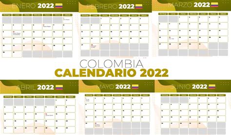 Calendario Colombia 2022 Pdf Con Festivos Para Imprimir Gratis