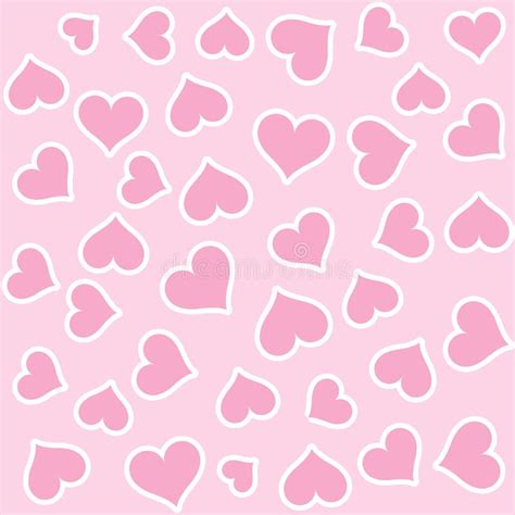 Pink Hearts Seamless Background Pattern Stock Vector Illustration Of