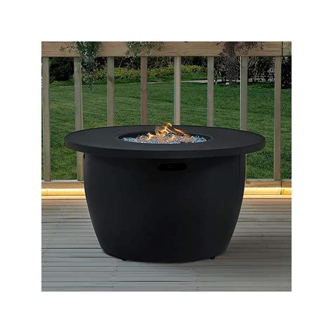 Vanessa 42w Black Propane Round Outdoor Gas Fire Pit Table 86x38