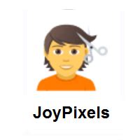 The man getting haircut emoji (u+1f487 u+200d u+2642 u+fe0f) was released by unicode in 2010, as a part of unicode version 6.0. Meaning of 💇 Person Getting Haircut Emoji with images