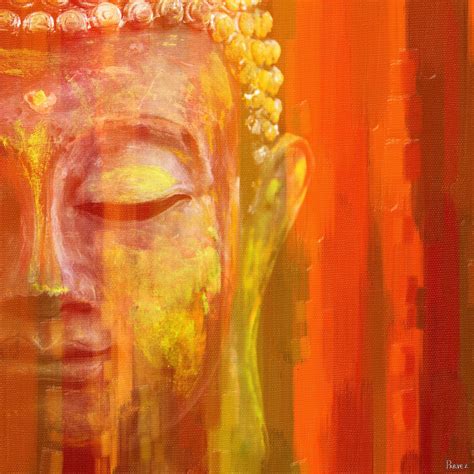 Parveztaj Buddha Art Painting Print On Premium Wrapped Canvas Buddha