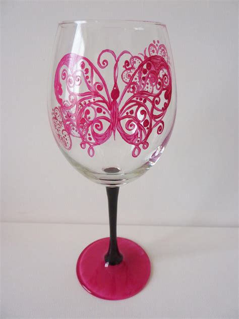 Butterfly Painted Wine Glass By X0xaimeex0x On Deviantart