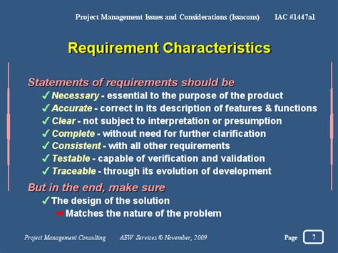 Requirement Characteristics