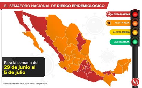 Hay 21 estados en amarillo. Semáforo de coronavirus en Coahuila continúa en naranja al ...